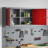 Mobile per Attrezzi con blocco Rosso e grigio 100 x 20 x 55 cm