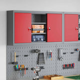 Mobile per attrezzi con blocco Rosso e Grigio 100 x 20 x 55 cm