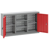 Mobile per attrezzi con blocco Rosso e Grigio 100 x 20 x 55 cm
