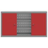 Mobile per attrezzi con blocco Rosso e Grigio 100 x 20 x 55 cm
