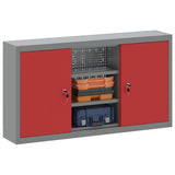Mobile per attrezzi con blocco Rosso e Grigio 100 x 20 x 55 cm