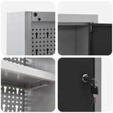 Mobile per attrezzi con blocco Nero e Grigio 150 x 20 x 55 cm