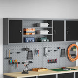 Mobile per attrezzi con blocco Nero e Grigio 150 x 20 x 55 cm