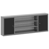 Mobile per attrezzi con blocco Nero e Grigio 150 x 20 x 55 cm