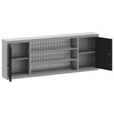 Mobile per attrezzi con blocco Nero e Grigio 150 x 20 x 55 cm