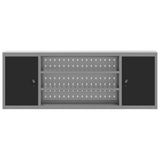 Mobile per attrezzi con blocco Nero e Grigio 150 x 20 x 55 cm
