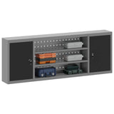 Mobile per attrezzi con blocco Nero e Grigio 150 x 20 x 55 cm