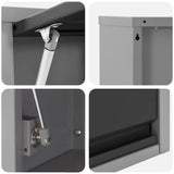 Mobile per attrezzi Nero e Grigio 100 x 25 x 35 cm