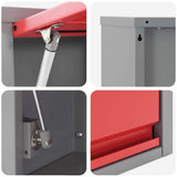 Mobile per attrezzi Rosso e Grigio 100 x 25 x 35 cm