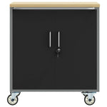 Banco da Lavoro con ruota Nero e grigio 75 x 45 x 85 cm