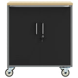 Banco da Lavoro con ruota Nero e grigio 75 x 45 x 85 cm