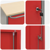 Carrello da lavoro a rulli Rosso e Grigio 75 x 45 x 85 cm