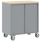 Carrello da lavoro a rulli Rosso e Grigio 75 x 45 x 85 cm