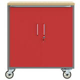 Carrello da lavoro a rulli Rosso e Grigio 75 x 45 x 85 cm