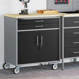 Banco da lavoro con cassetto Nero e Grigio 75 x 45 x 85 cm