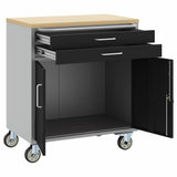Banco da lavoro con cassetto Nero e Grigio 75 x 45 x 85 cm
