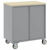 Carrello da lavoro a rulli Rosso e Grigio 75 x 45 x 85 cm