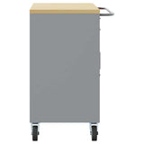 Carrello da lavoro a rulli Rosso e Grigio 75 x 45 x 85 cm