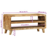 Mobile Porta TV 105x46x32 cm in Massello di Mango Grezzo
