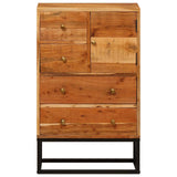 Cassettiera Naturale 55 x 30 x 90 cm Legno di Acacia Massello