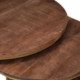 Tavoli da Caffè Nido 3 pcs Legno massello di mango e acciaio