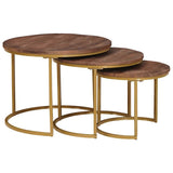Tavoli da Caffè Nido 3 pcs Legno massello di mango e acciaio