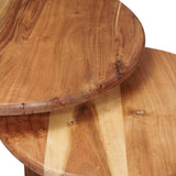 Tavoli da Caffè Nido 2 pcs Marrone Legno di Acacia Massello