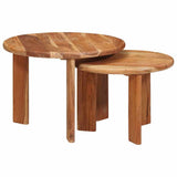 Tavoli da Caffè Nido 2 pcs Marrone Legno di Acacia Massello