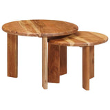 Tavoli da Caffè Nido 2 pcs Marrone Legno di Acacia Massello
