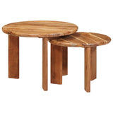 Tavoli da Caffè Nido 2 pcs Marrone Legno di Acacia Massello