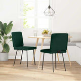 Sedie da Pranzo 2 pz Verde Scuro in Velluto