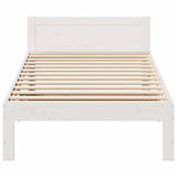 Giroletto senza Materasso Bianco 90x200 cm Legno Massello Pino