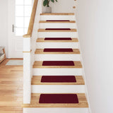 Tappetini Antiscivolo per Scale 15 pcs Bordò 60 x 25 cm PP