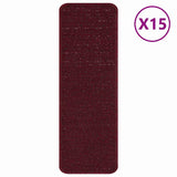 Tappetini Antiscivolo per Scale 15 pcs Bordò 60 x 25 cm PP