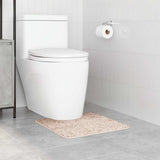Tappeto Antiscivolo per Bagno con Taglio per Toilette Crema