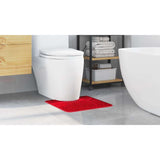 Tappeto Antiscivolo per Bagno con Taglio per Toilette Rosso