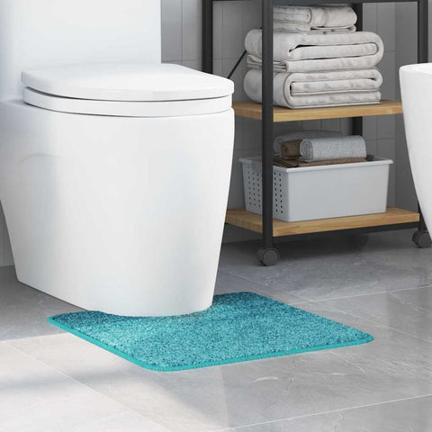 Tappeto Antiscivolo per Bagno con Taglio per Toilette Turchese