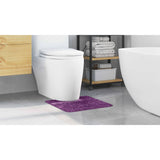 Tappeto Antiscivolo per Bagno con Taglio per Toilette Viola