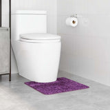 Tappeto Antiscivolo per Bagno con Taglio per Toilette Viola