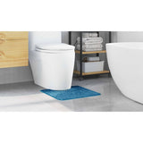 Tappeto Antiscivolo per Bagno con Taglio per Toilette Blu