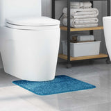 Tappeto Antiscivolo per Bagno con Taglio per Toilette Blu