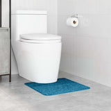 Tappeto Antiscivolo per Bagno con Taglio per Toilette Blu
