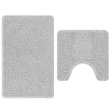 Set di tappetini antiscivolo per il bagno 2 pcs Grigio PP