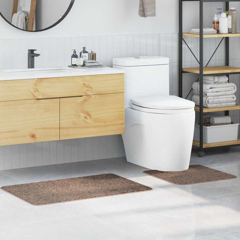 Set di tappetini antiscivolo per il bagno 2 pcs Marrone PP