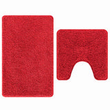 Set di tappetini antiscivolo per il bagno 2 pcs Rosso PP