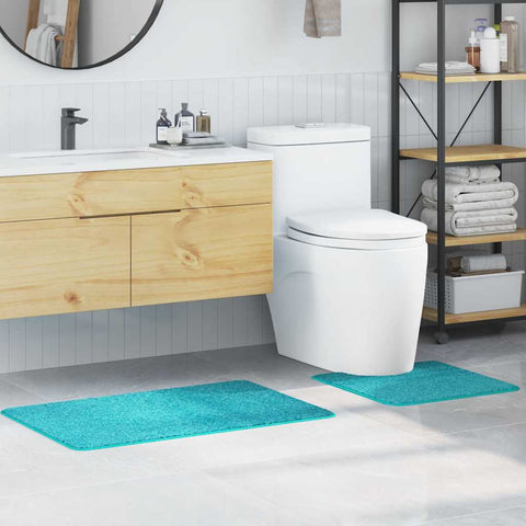 Set di tappetini antiscivolo per il bagno 2 pcs Turchese PP