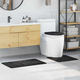 Set di tappetini antiscivolo per il bagno 3 pcs Grigio scuro PP