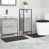 Set di tappetini antiscivolo per il bagno 3 pcs Grigio scuro PP