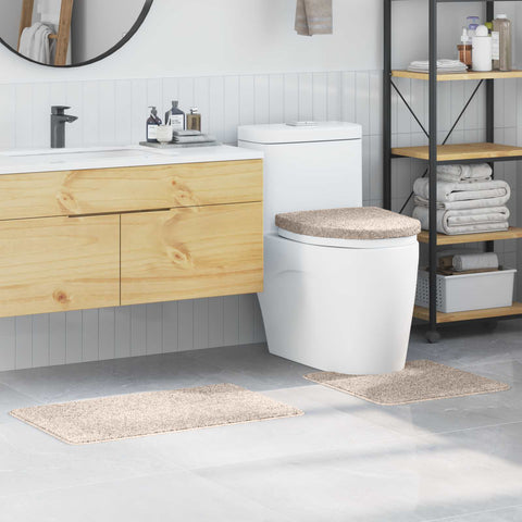 Set di tappetini antiscivolo per il bagno 3 pcs Crema PP