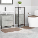 Set di tappetini antiscivolo per il bagno 3 pcs Marrone PP